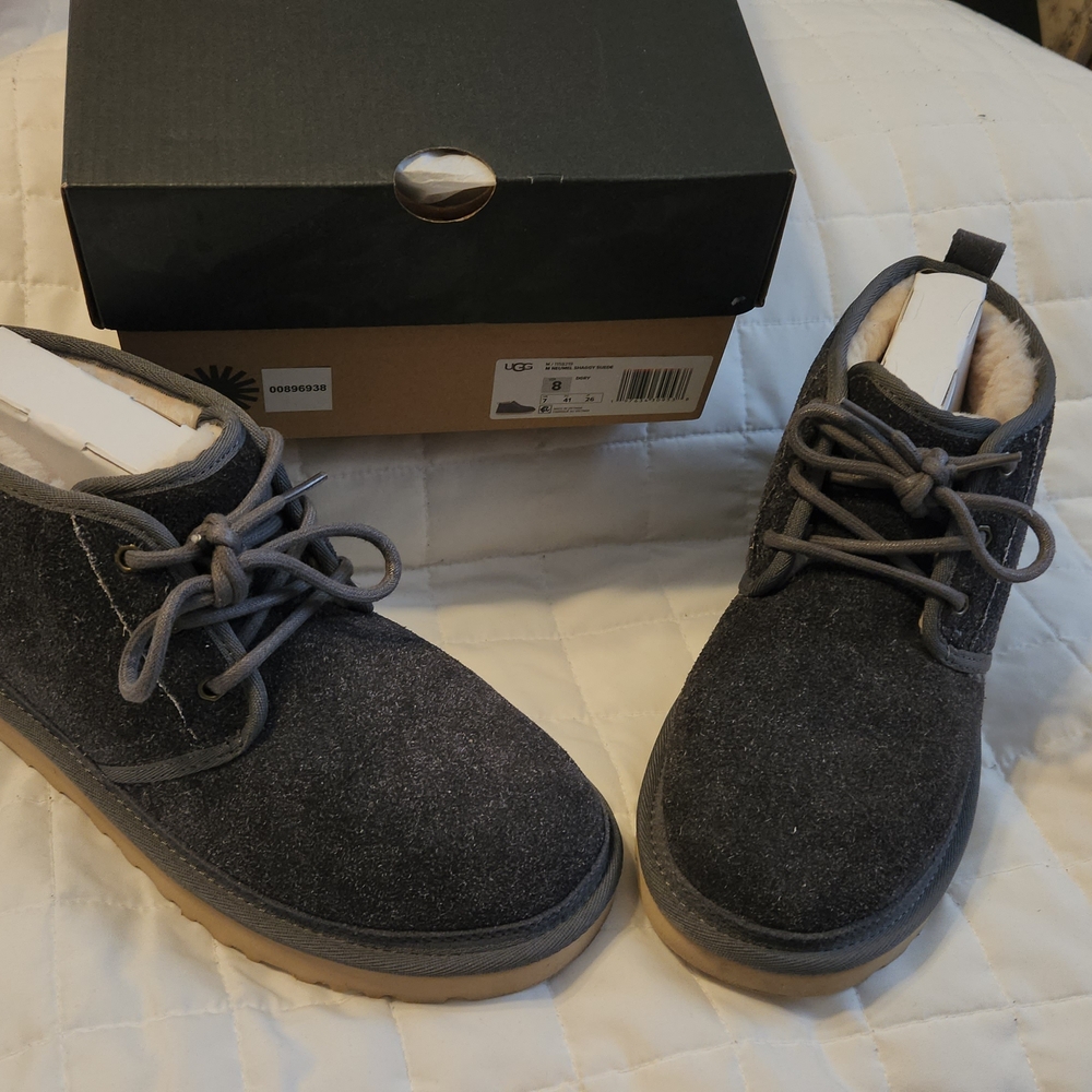 UGG Men's Charcoal Suede Boots - Picture 4 of 5